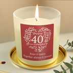 Personalised 40th Ruby Wedding Anniversary Candle Jar for Wedding