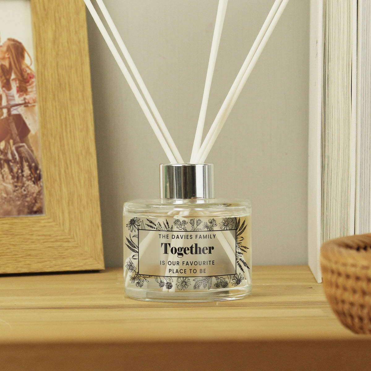 Personalised Black Foliage Reed Diffuser | Wedding Gift