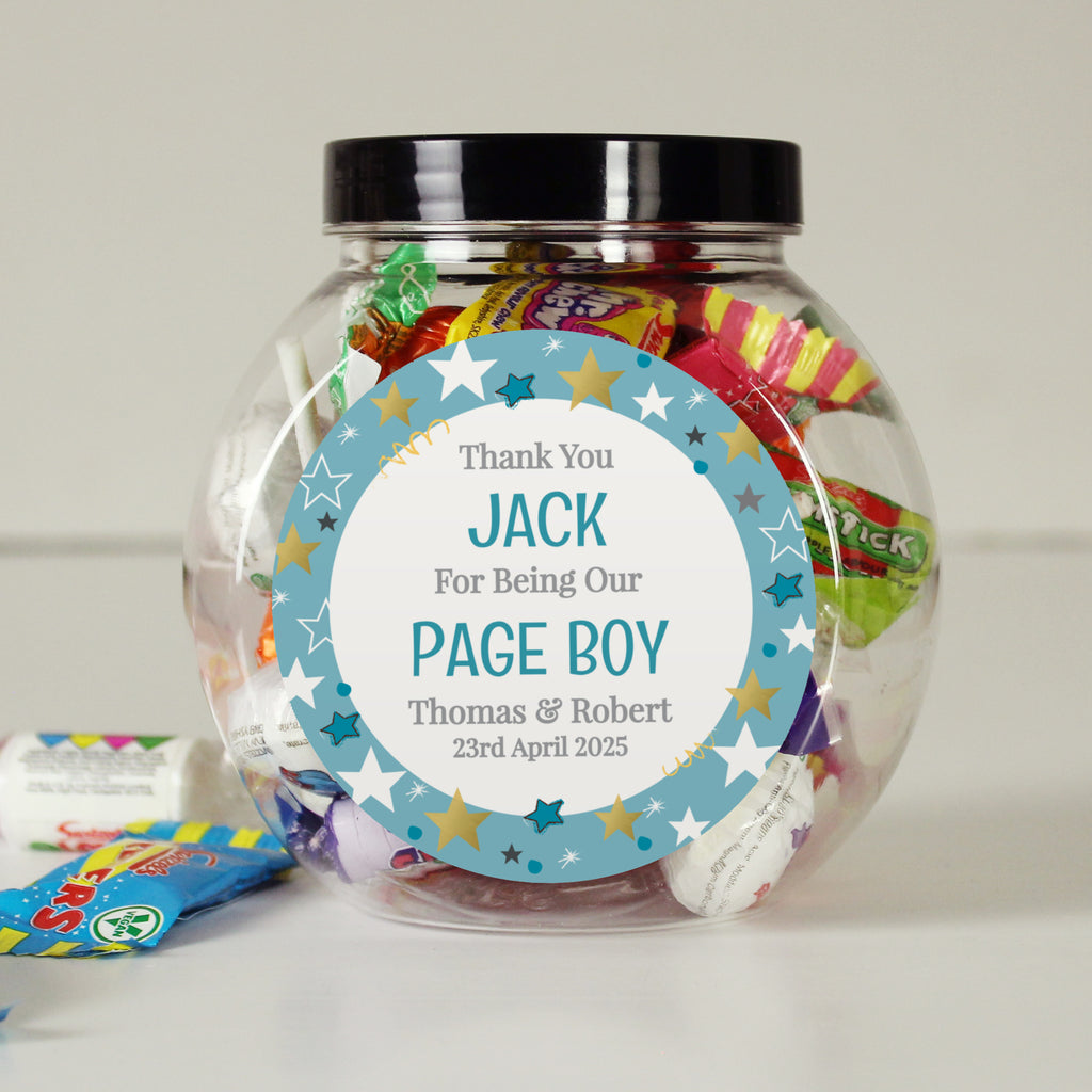 Personalised Page Boy Sweet Jar for Wedding