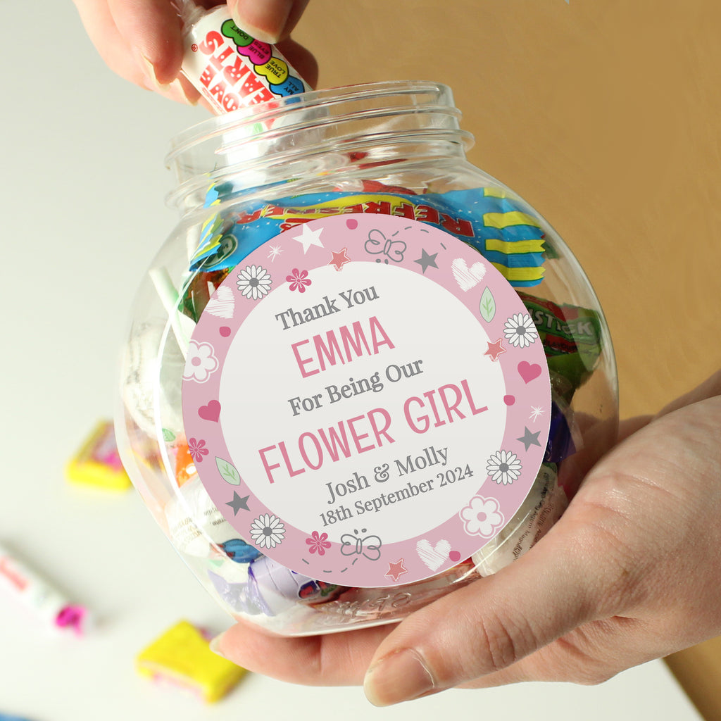 Personalised Flower Girl Sweet Jar | Confectionery | Inspired Creative Gifts
