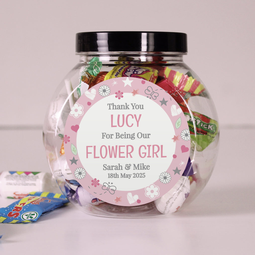 Personalised Flower Girl Sweet Jar | Confectionery | Inspired Creative Gifts