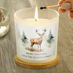 Personalised Watercolour Stag Candle Jar | Candles & Reed Diffusers | Christmas Gift