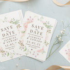Personalised Soft Floral Set of 36 Wedding Save the Dates | Stationery & Pens
