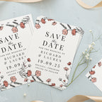 Personalised Pink Floral Set of 36 Wedding Save the Dates | Stationery & Pens | Wedding Gift