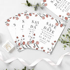 Personalised Pink Floral Set of 36 Wedding Save the Dates | Stationery & Pens | Wedding Gift