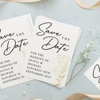 Personalised Gold Floral Set of 36 Wedding Save the Dates | Wedding Gift