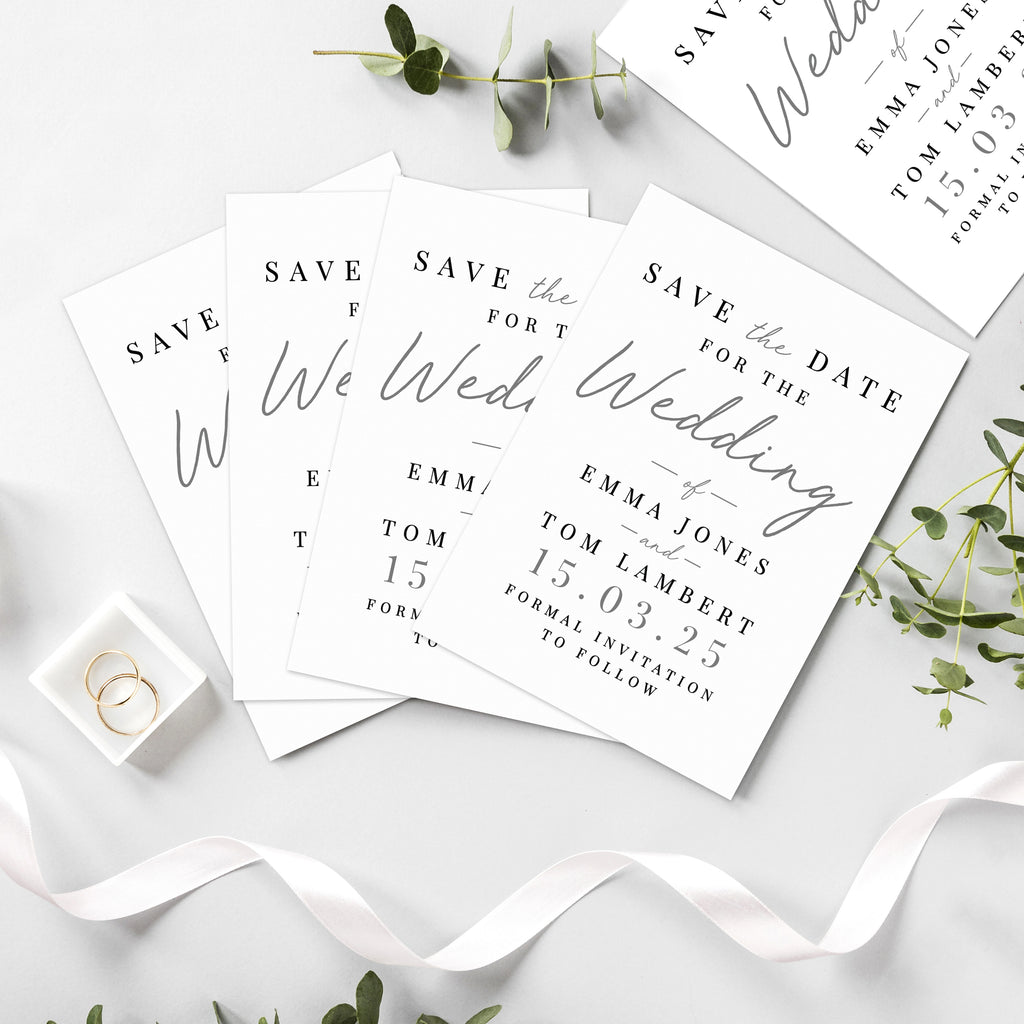 Personalised Set of 36 Wedding Save the Dates for Wedding