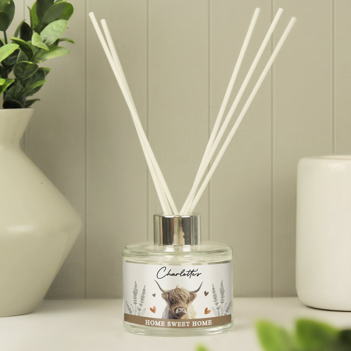 Personalised Highland Cow Reed Diffuser | Candles & Reed Diffusers | Inspired Creative Gifts