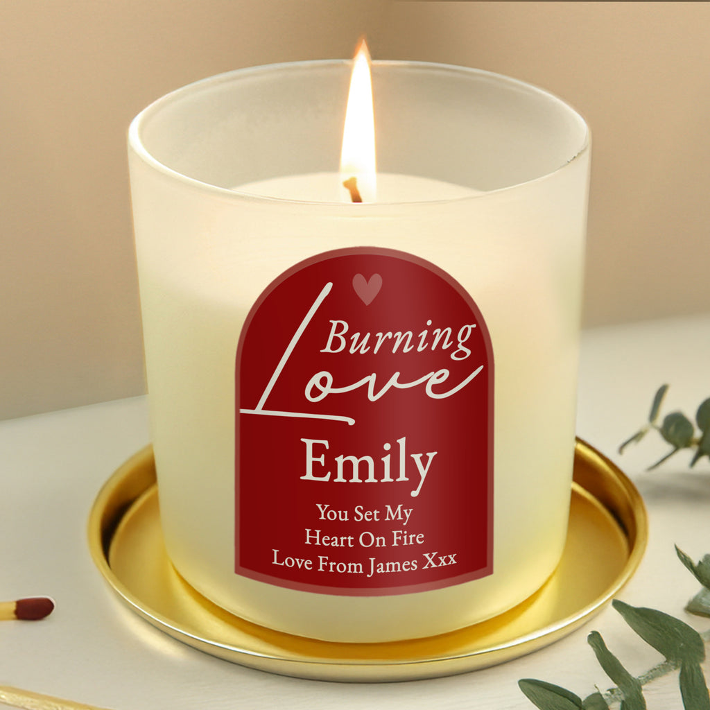 Personalised Burning Love Candle Jar for Wedding