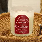 Personalised Burning Love Candle Jar for Wedding