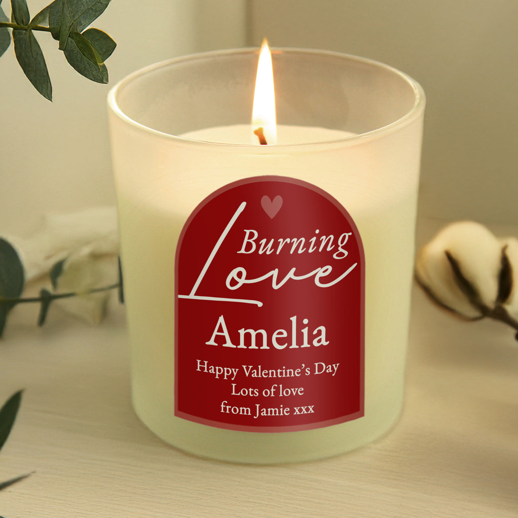 Personalised Burning Love Candle Jar for Wedding