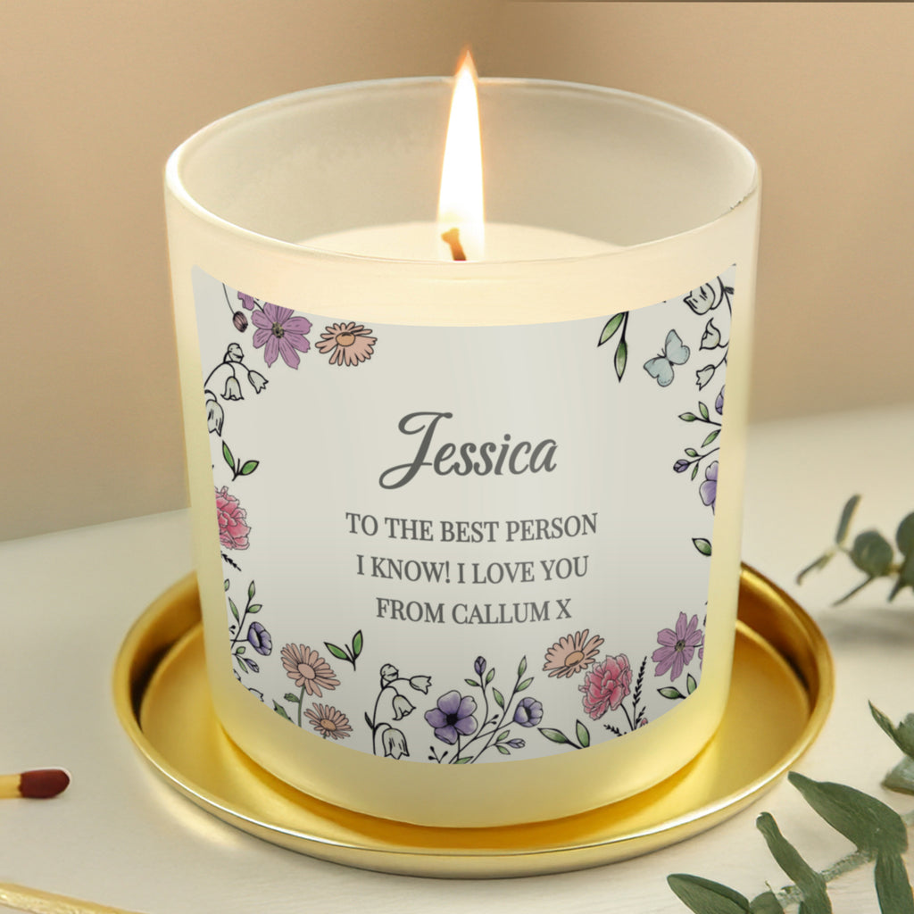 Personalised Wild Flowers Candle Jar | Candles & Reed Diffusers | Inspired Creative Gifts