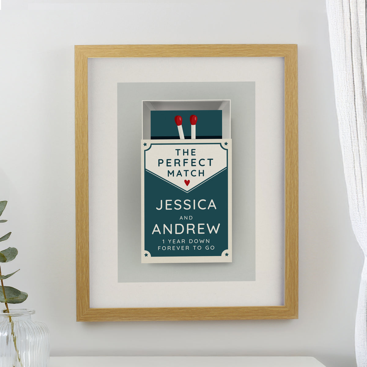 Personalised Perfect Match Oak Poster Frame | Framed Prints | Inspired Creative Gifts
