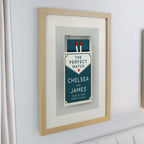 Personalised Perfect Match Oak Poster Frame | Framed Prints | Inspired Creative Gifts