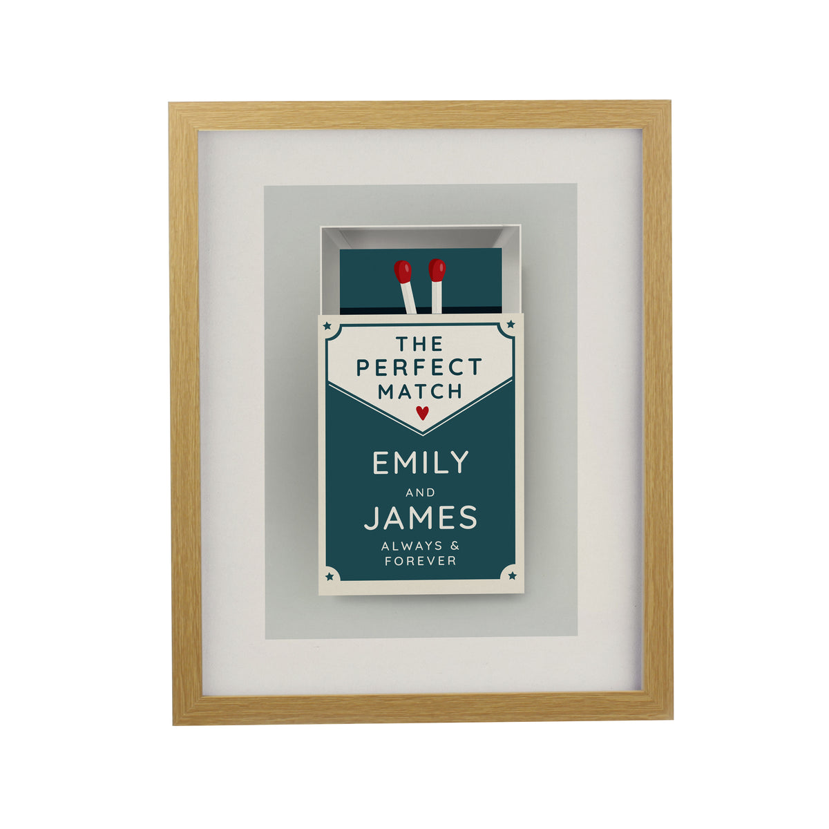 Personalised Perfect Match Oak Poster Frame | Framed Prints | Inspired Creative Gifts
