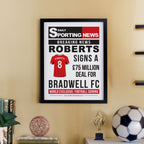 Personalised Football News Black Poster Frame | Poster Frames | Inspired Creative Gifts