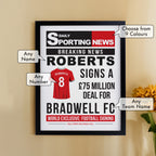 Personalised Football News Black Poster Frame | Poster Frames | Inspired Creative Gifts