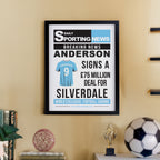 Personalised Football News Black Poster Frame | Poster Frames | Inspired Creative Gifts
