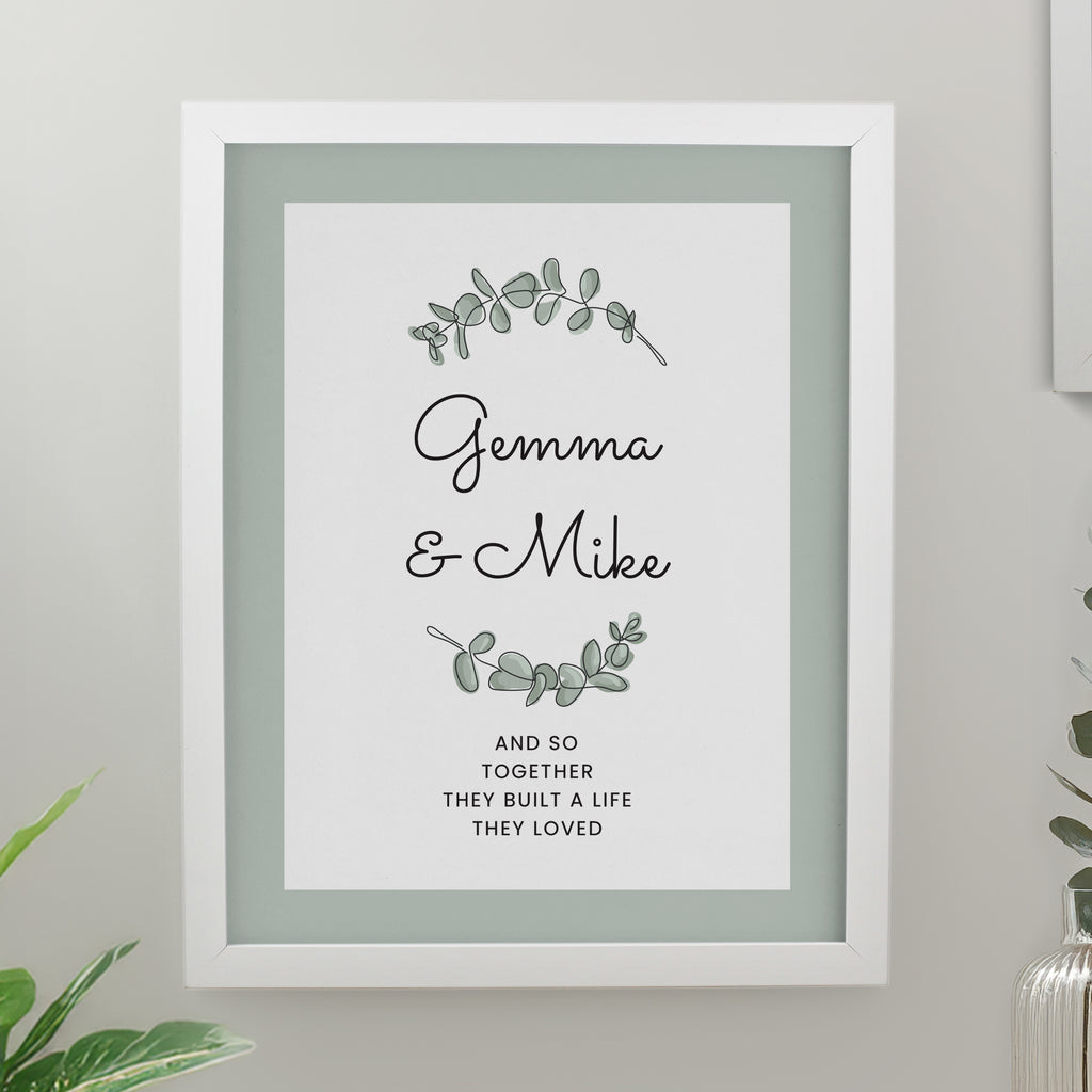 Personalised Botanical White Poster Frame | Poster Frames
