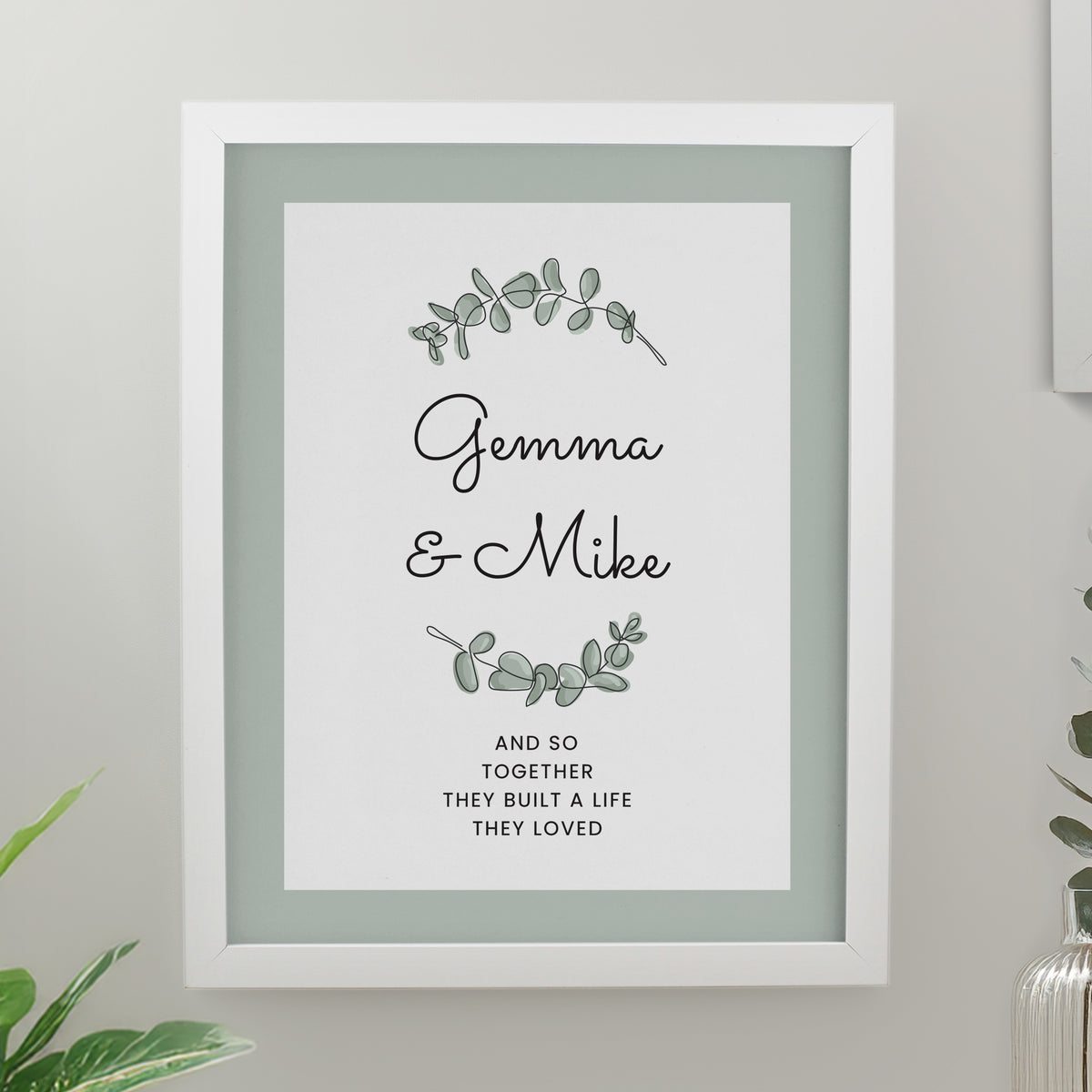 Personalised Botanical White Poster Frame | Poster Frames