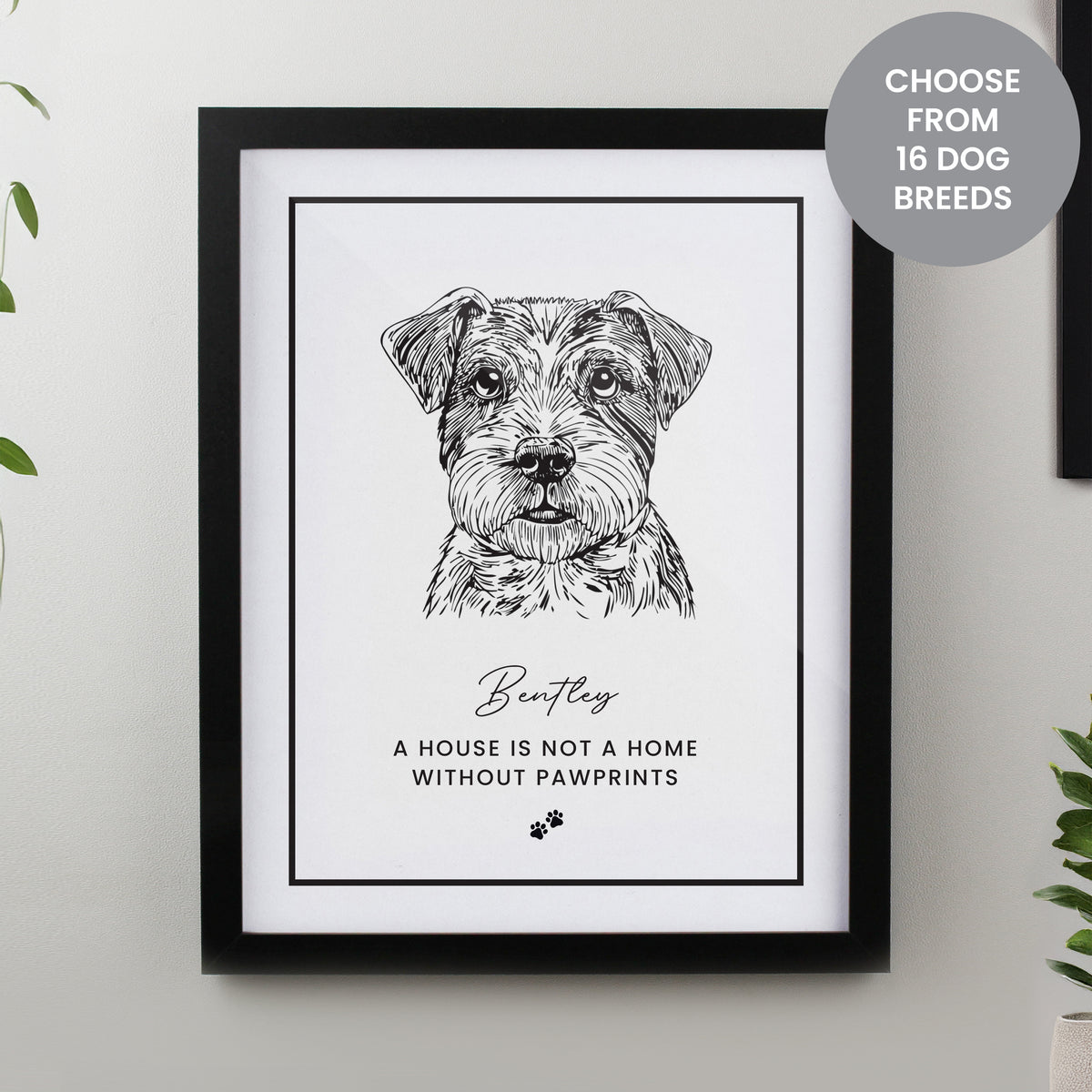 Personalised Dog Breed Black Framed Print | Framed Prints | Inspired Creative Gifts