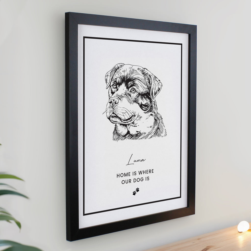 Personalised Dog Breed Black Framed Print | Framed Prints | Inspired Creative Gifts