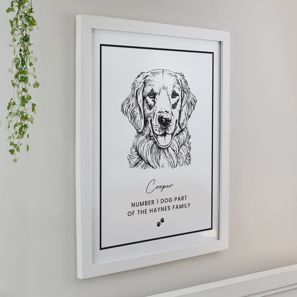 Personalised Dog Breed White Framed Print | Framed Prints