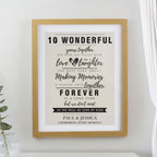 Personalised Anniversary Oak Poster Frame | Poster Frames