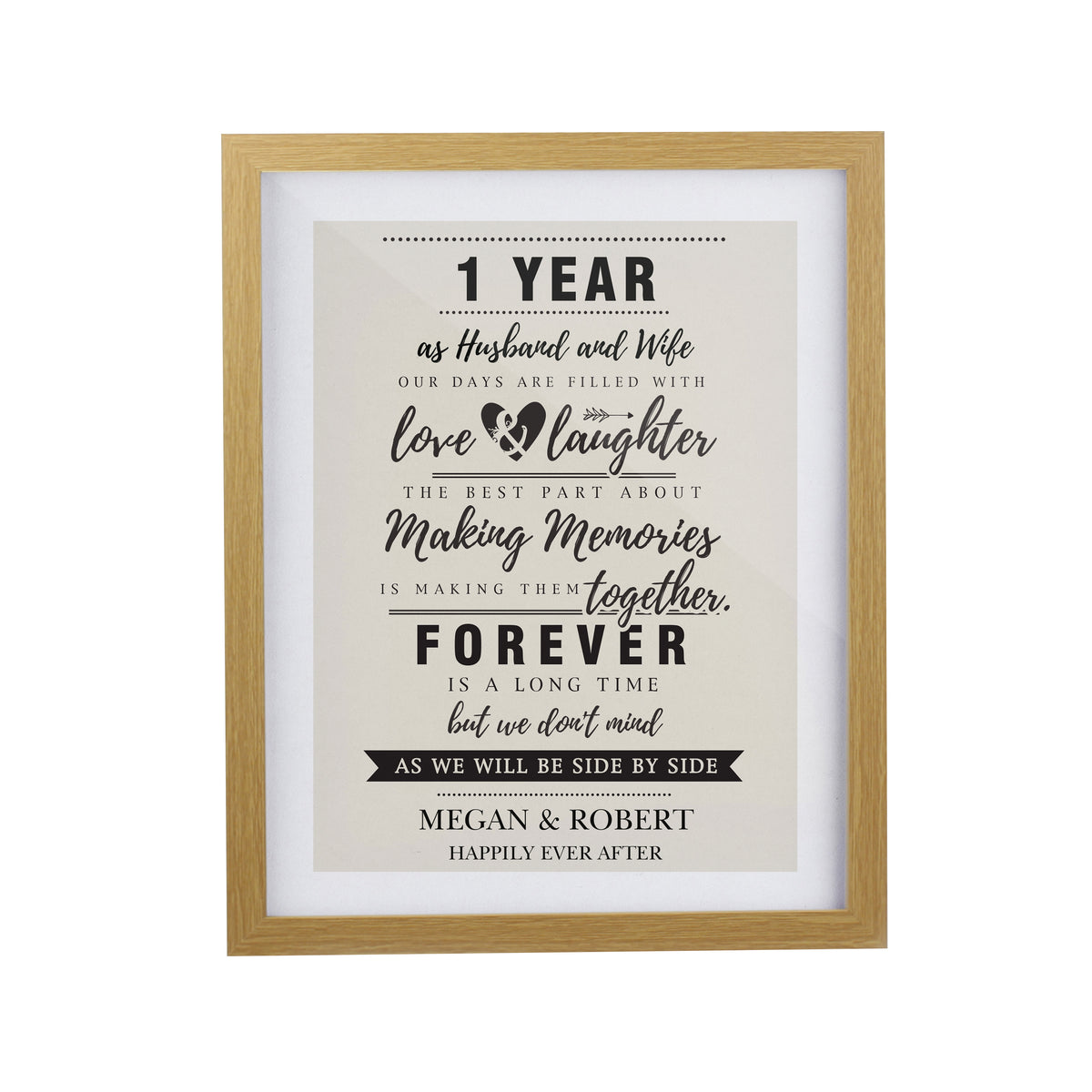 Personalised Anniversary Oak Poster Frame | Poster Frames