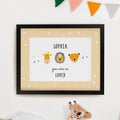 Personalised Scandi Animals Black Poster Frame | Poster Frames | New Baby Gift