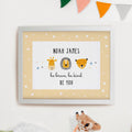 Personalised Scandi Animals White Poster Frame | New Baby Gift