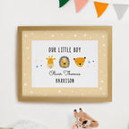 Personalised Safari Animals Oak Poster Frame | Poster Frames
