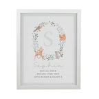 Personalised Woodland Initial White Poster Frame | New Baby Gift
