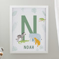 Personalised Animal Initial White Poster Frame | Framed Prints | Inspired Creative Gifts