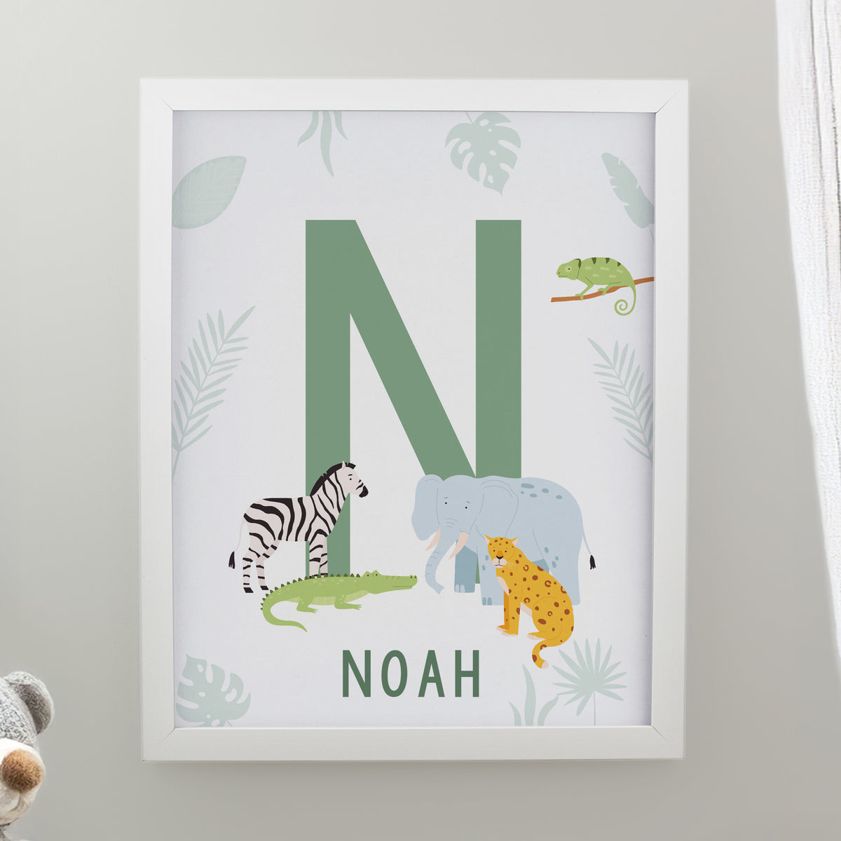Personalised Animal Initial White Poster Frame | Framed Prints | Inspired Creative Gifts