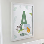Personalised Animal Initial White Poster Frame | Framed Prints | Inspired Creative Gifts