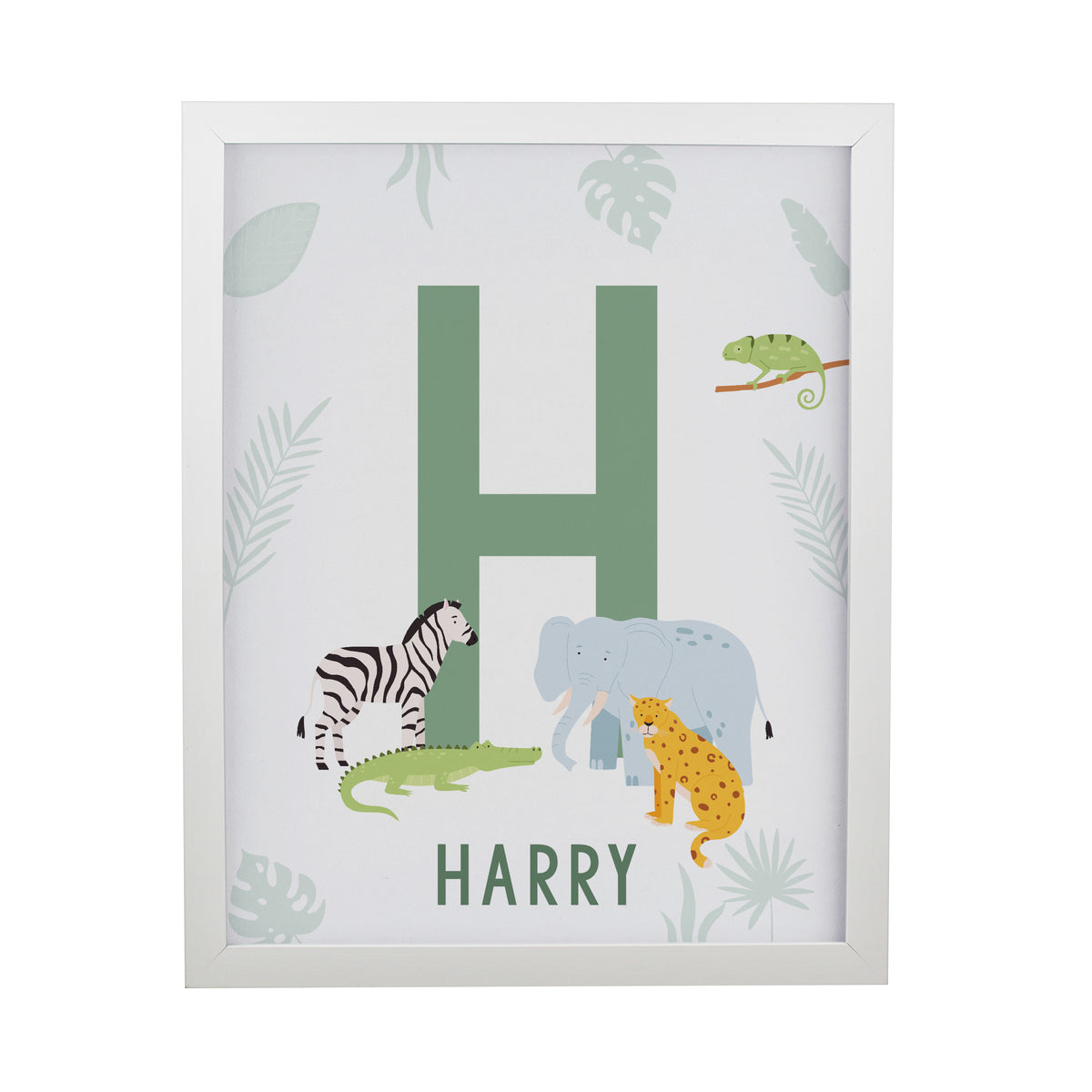 Personalised Animal Initial White Poster Frame | Framed Prints | Inspired Creative Gifts