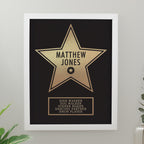 Personalised Star Award White Poster Frame | Christmas Gift