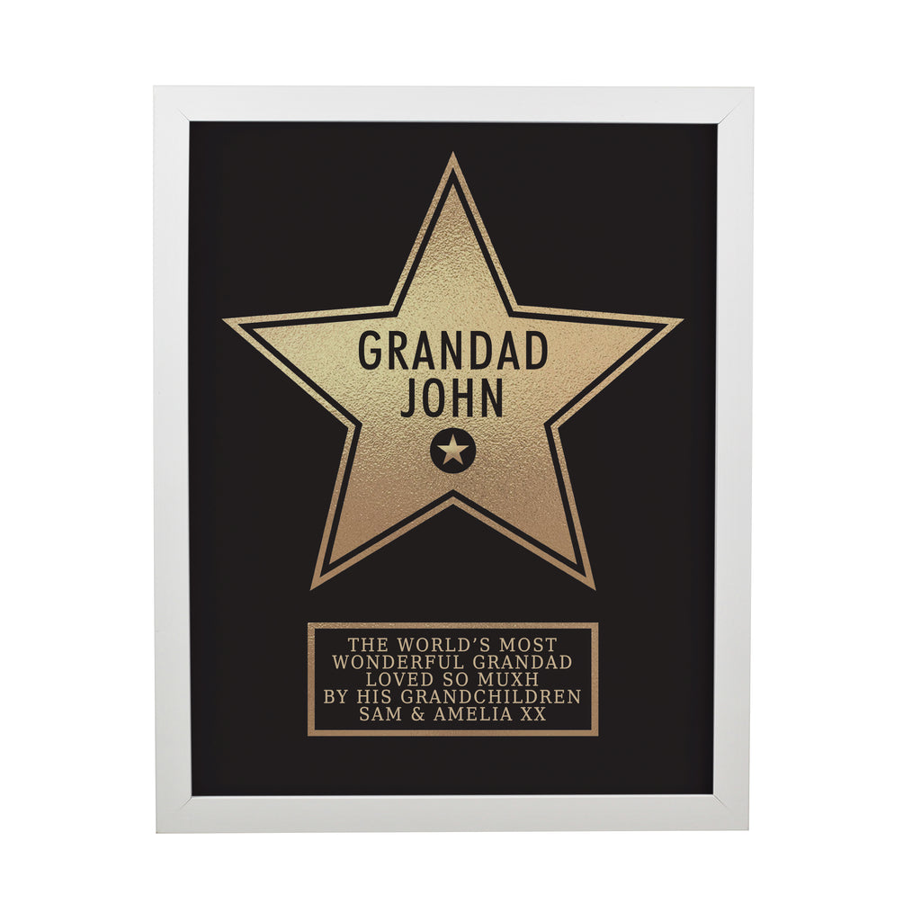 Personalised Star Award White Poster Frame | Christmas Gift