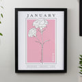 Personalised Birth Flower Black Poster Frame | Framed Prints