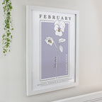 Personalised Birth Flower White Poster Frame | Framed Prints