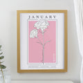 Personalised Birth Flower Oak Poster Frame | Framed Prints | Inspired Creative Gifts