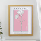 Personalised Birth Flower Oak Poster Frame | Framed Prints | Inspired Creative Gifts