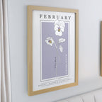 Personalised Birth Flower Oak Poster Frame | Framed Prints | Inspired Creative Gifts