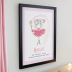 Personalised Princess Ballerina Black Poster Frame | Framed Prints | Inspired Creative Gifts