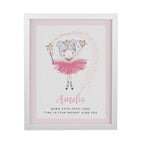 Personalised Princess Ballerina White Poster Frame