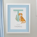 Personalised Animal Alphabet White Poster Frame | New Baby Gift