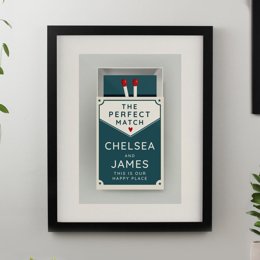 Personalised Perfect Match Black Poster Frame | Framed Prints | Wedding Gift