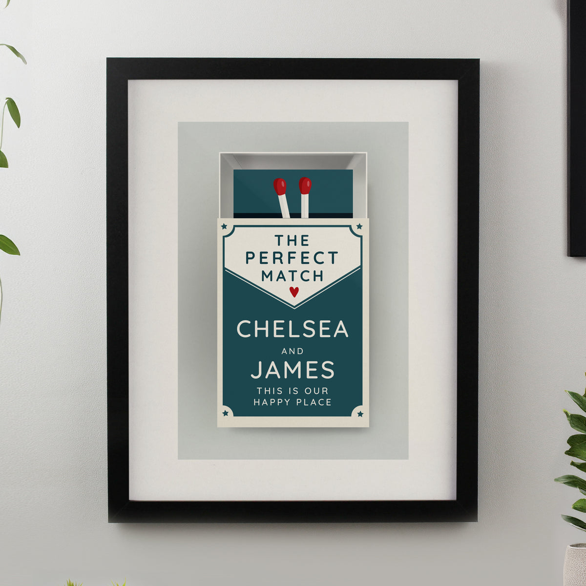Personalised Perfect Match Black Poster Frame | Framed Prints | Wedding Gift
