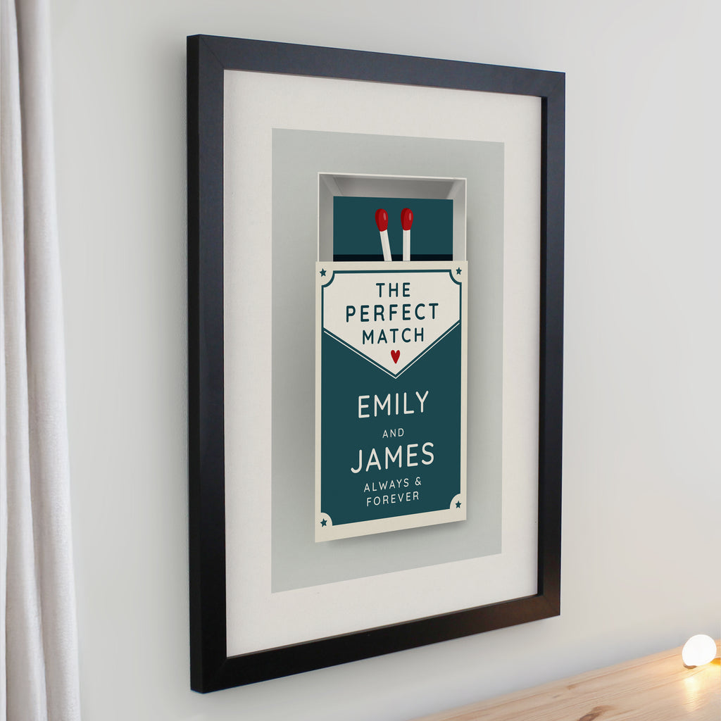Personalised Perfect Match Black Poster Frame | Framed Prints | Wedding Gift